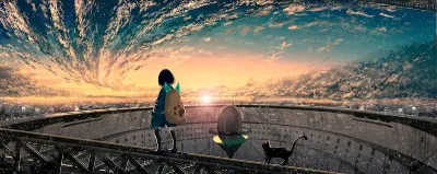The Girl and Cat's journey by Choco